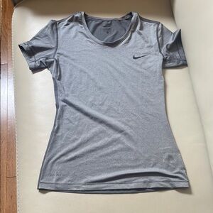Nike Gray Fitted Short Sleeve Athletic Shirt